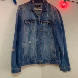 Black label denim jacket, size medium